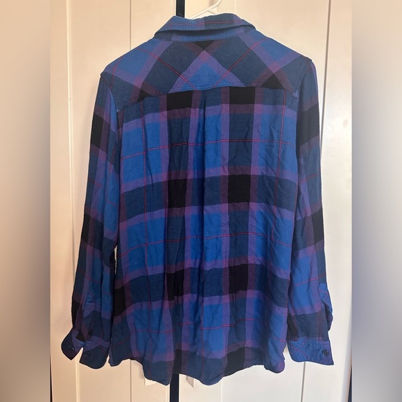 Rails Women's Blue Plaid Long Sleeve Blouse, Button Front, Size L - Picture 6 of 7